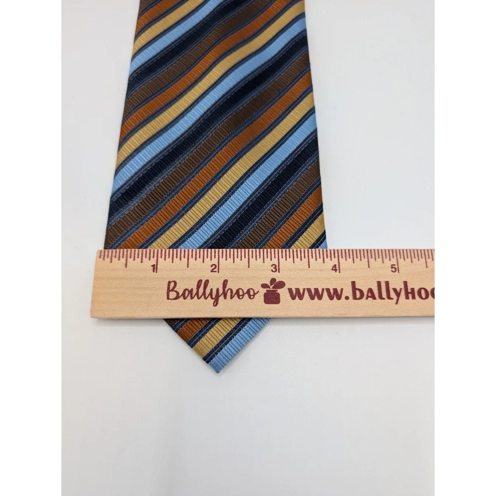 Bergamo New York Men's Necktie Tie Polyester Jacquard Stripe Fitted 58